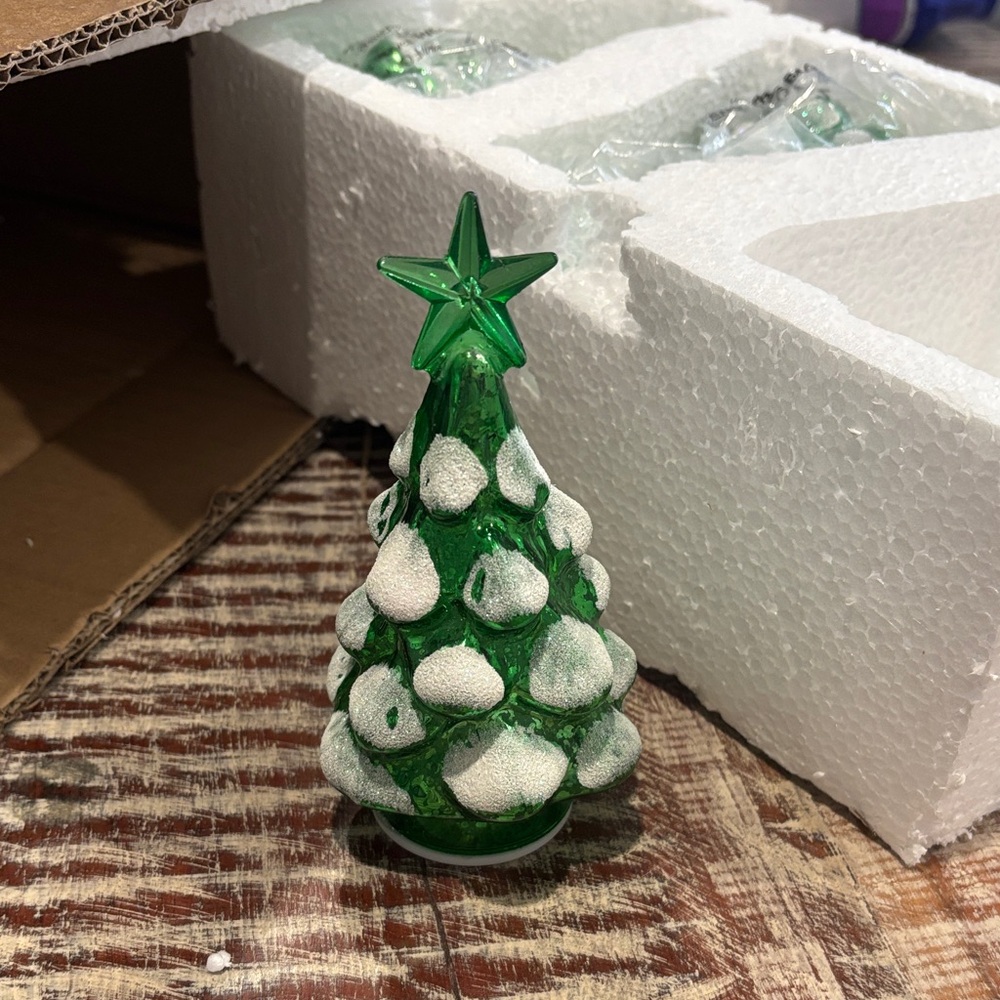 3 Illuminated Mercury Glass Trees - Valerie Parr Hill